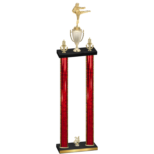 Double Red Glacier Year Karate Trophy
