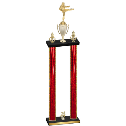 Double Red Glacier Year Karate Trophy