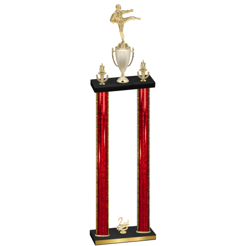 Double Red Glacier Second Place Karate Trophy