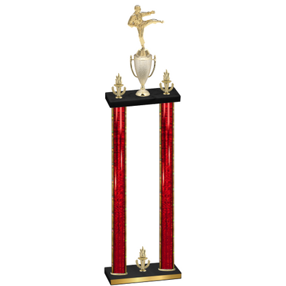 Double Red Glacier Victory Karate Trophy
