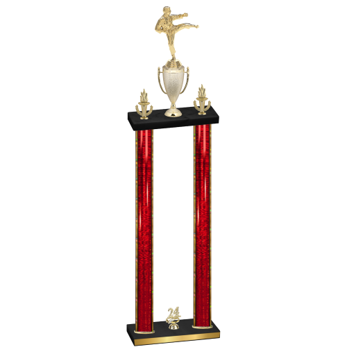 Double Red Glacier Year Karate Trophy