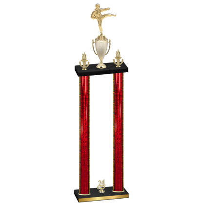 Double Red Glacier Year Karate Trophy