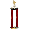 Double Red Glacier Fourth Place Baseball Trophy