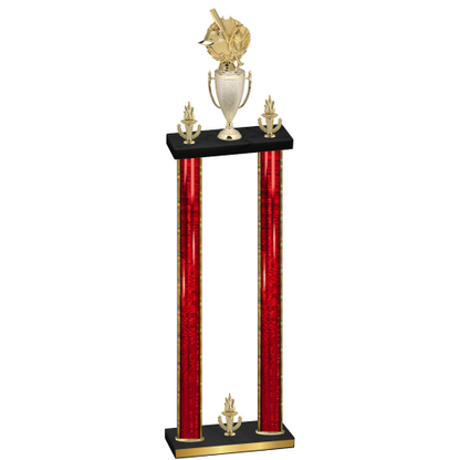 Double Red Glacier Victory Baseball Trophy