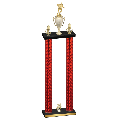 Double Red Carbon Fiber Year Rugby Trophy
