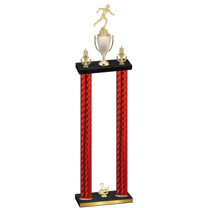 Double Red Carbon Fiber Second Place Running Trophy