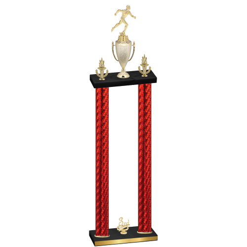 Double Red Carbon Fiber Third Place Running Trophy