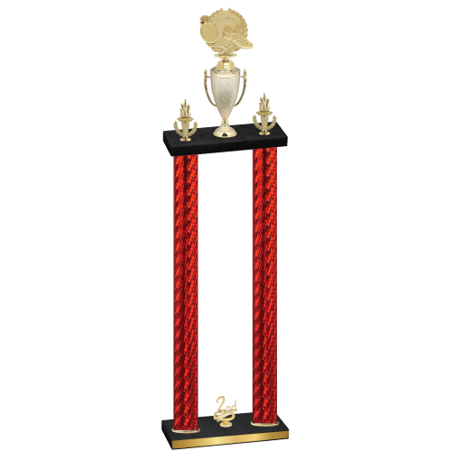 Double Red Carbon Fiber Second Place Running Trophy