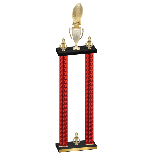 Double Red Carbon Fiber Victory Football Trophy
