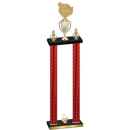 Double Red Carbon Fiber Second Place Tennis Trophy