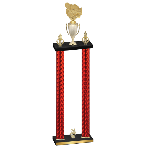 Double Red Carbon Fiber Year Tennis Trophy