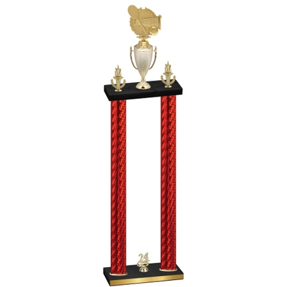 Double Red Carbon Fiber Year Tennis Trophy
