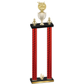Double Red Carbon Fiber Fourth Place Bowling Trophy