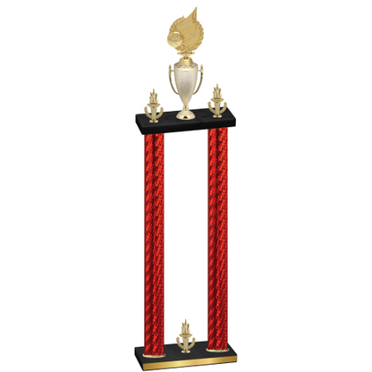 Double Red Carbon Fiber Victory Volleyball Trophy