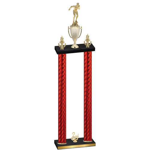Double Red Carbon Fiber Second Place Swimming Trophy