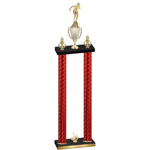 Double Red Carbon Fiber First Place Tennis Trophy