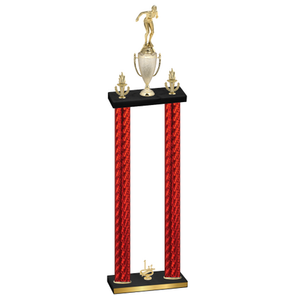 Double Red Carbon Fiber First Place Tennis Trophy