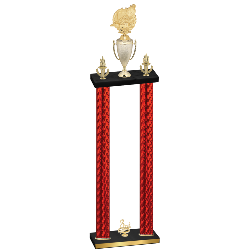 Double Red Carbon Fiber Third Place Swimming Trophy