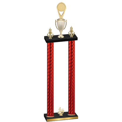 Double Red Carbon Fiber Fourth Place Insert Trophy