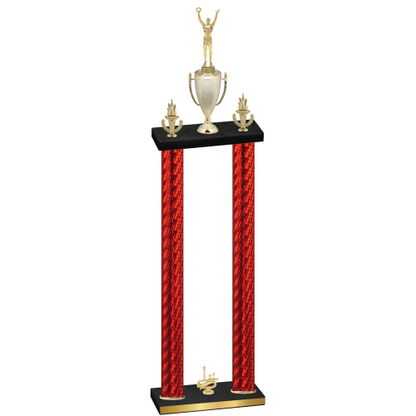 Double Red Carbon Fiber First Place Victory Trophy