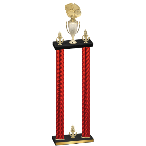 Double Red Carbon Fiber Victory Basketball Trophy