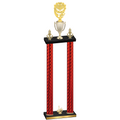 Double Red Carbon Fiber First Place Pickleball Trophy