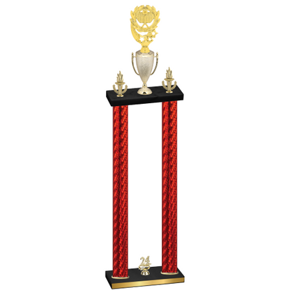 Double Red Carbon Fiber Year Pickleball Trophy