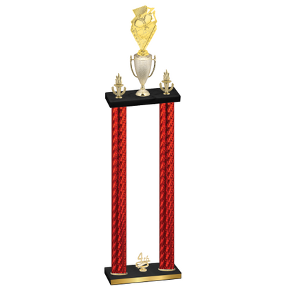 Double Red Carbon Fiber Fourth Place Pickleball Trophy