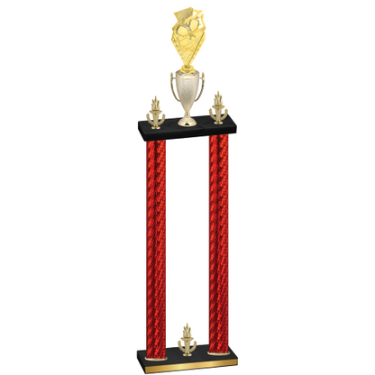 Double Red Carbon Fiber Victory Pickleball Trophy