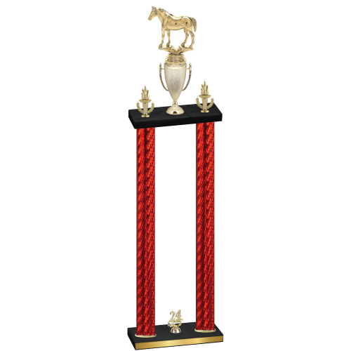 Double Red Carbon Fiber Year Horses Trophy