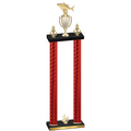Double Red Carbon Fiber Fourth Place Fishing Trophy