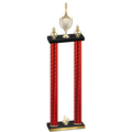 Double Red Carbon Fiber Fourth Place Chess Trophy