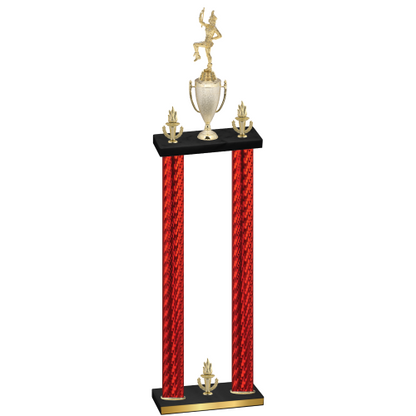 Double Red Carbon Fiber Victory Majorette Trophy