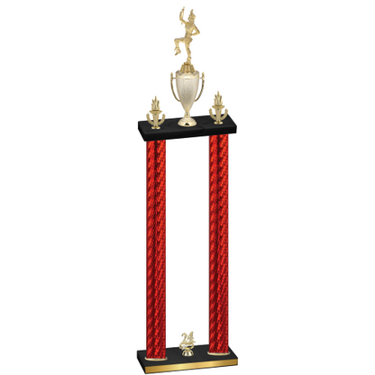 Double Red Carbon Fiber Year Majorette Trophy