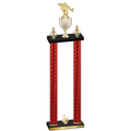 Double Red Carbon Fiber Third Place Fishing Trophy