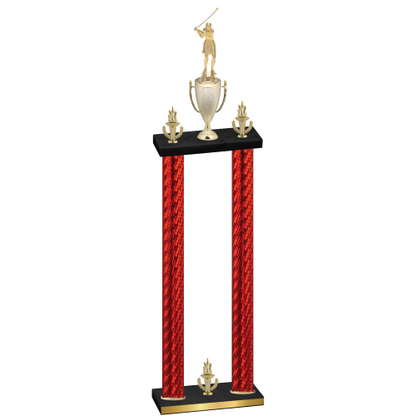 Double Red Carbon Fiber Victory Golf Trophy