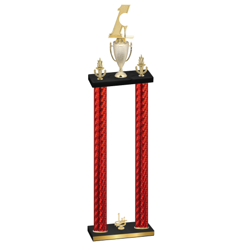 Double Red Carbon Fiber First Place Golf Trophy