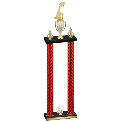 Double Red Carbon Fiber Third Place Golf Trophy