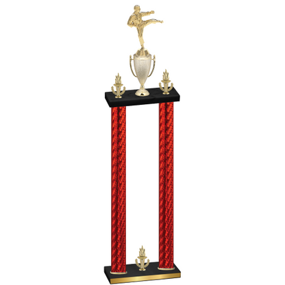 Double Red Carbon Fiber Victory Karate Trophy