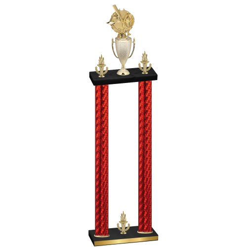 Double Red Carbon Fiber Victory Baseball Trophy