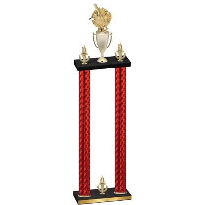 Double Red Carbon Fiber Victory Baseball Trophy