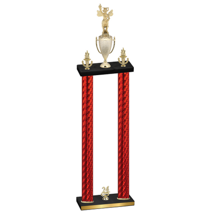 Double Red Carbon Fiber Year Academics Trophy