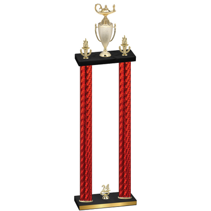 Double Red Carbon Fiber Year Academics Trophy