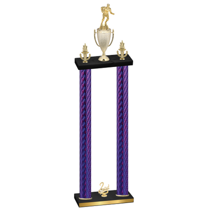 Double Purple Carbon Fiber Second Place Rugby Trophy
