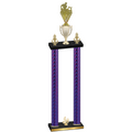 Double Purple Carbon Fiber Fourth Place Rugby Trophy
