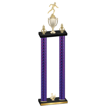 Double Purple Carbon Fiber Third Place Running Trophy