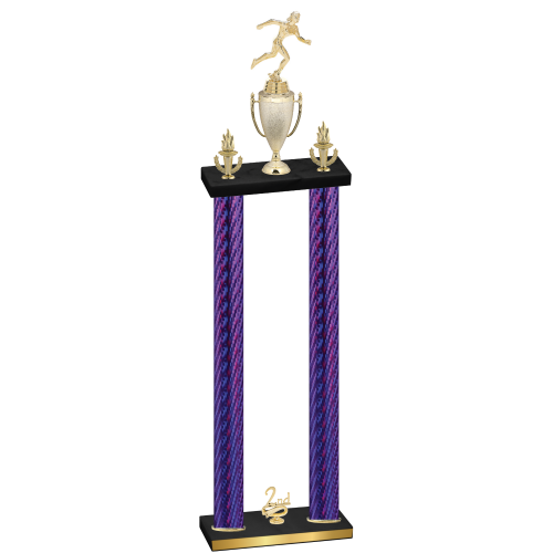 Double Purple Carbon Fiber Second Place Running Trophy