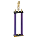 Double Purple Carbon Fiber Second Place Football Trophy