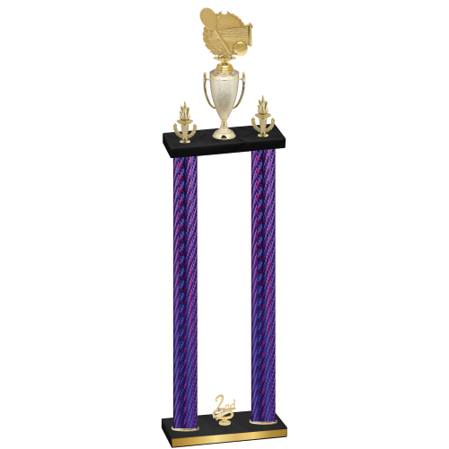 Double Purple Carbon Fiber Second Place Tennis Trophy
