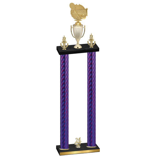 Double Purple Carbon Fiber Year Tennis Trophy